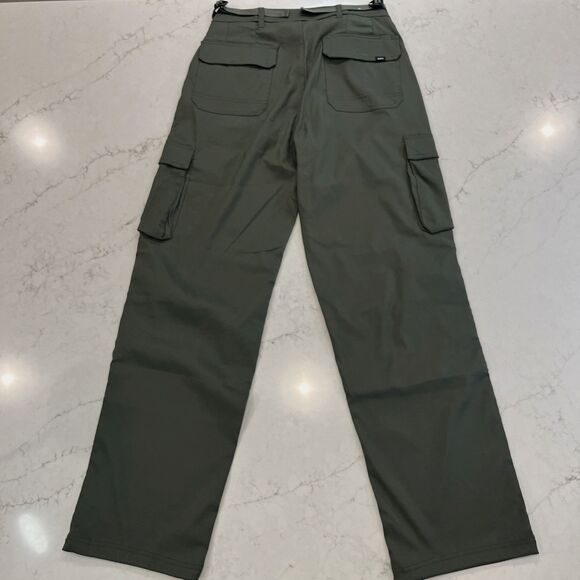 prAna NEW Stretch Zion Cargo Pant Womens 10 x33 Green Hiking High Rise Cinch Hem - Picture 3 of 16